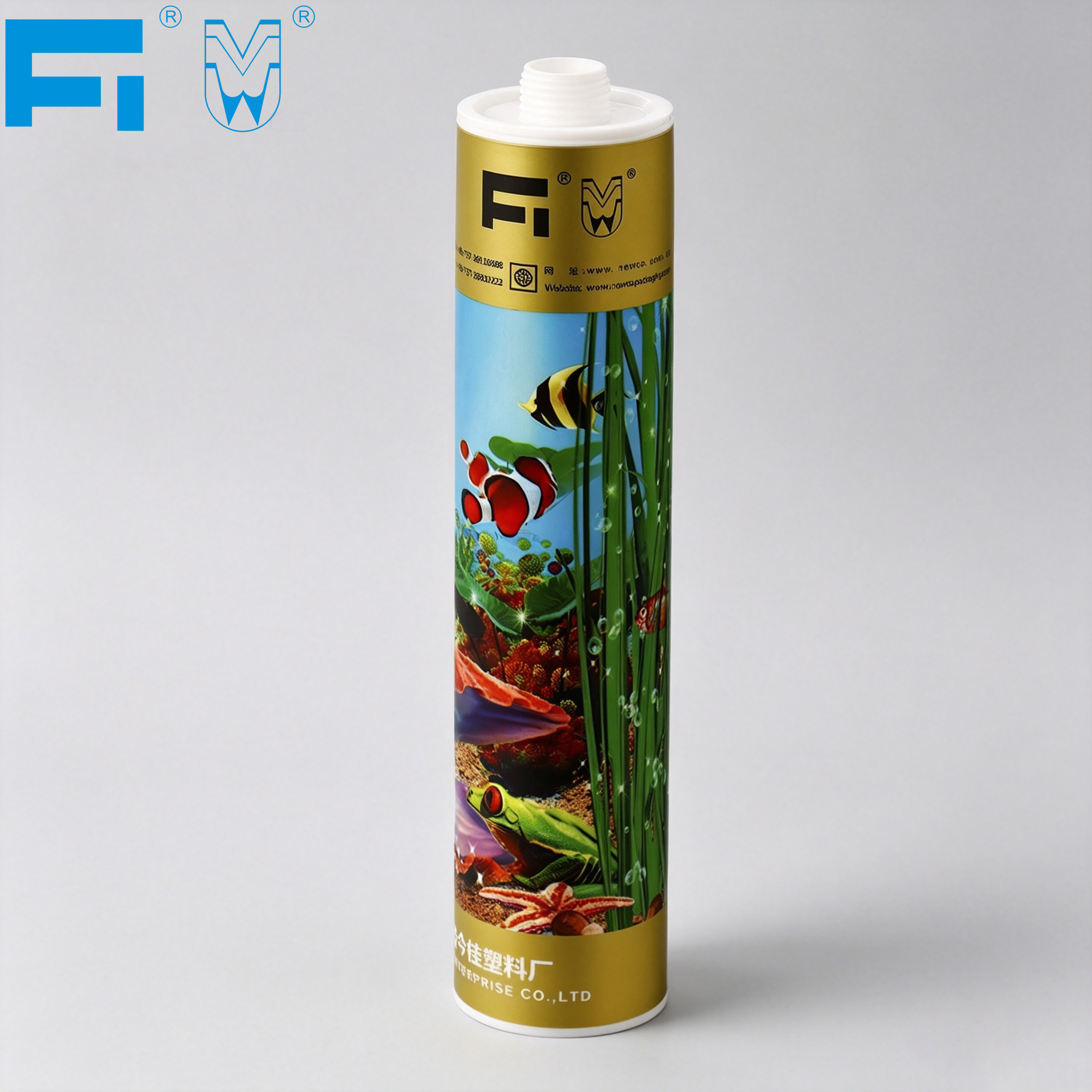 300ml Hộp đựng chất kết dính nhựa HDPE kháng hóa chất dùng cho chất bịt kín sử dụng trong công nghiệp với IML