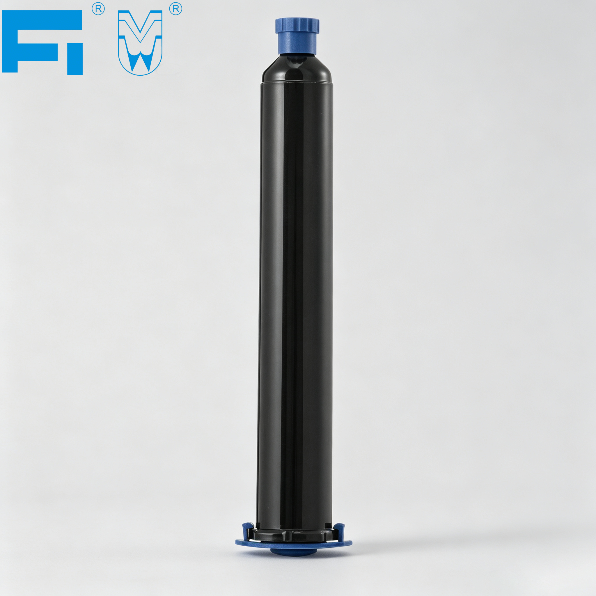 Sử dụng trong công nghiệp Hộp đựng ống tiêm phân phối bằng khí nén bằng nhựa màu đen 50ml dùng cho bao bì keo và keo